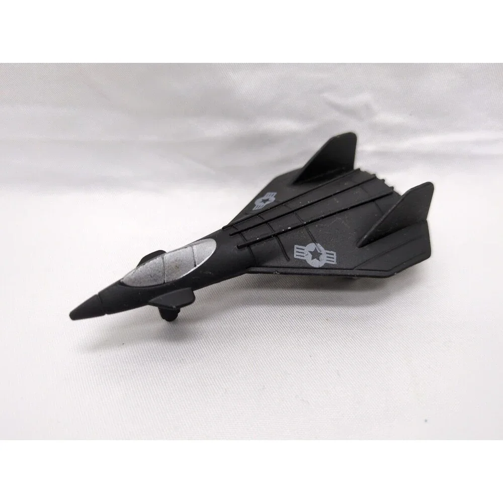Black Stealth Diecast Military Plane Toy 3